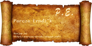 Percze Ernák névjegykártya